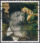 Stamps United Kingdom -  CENT. DE LA MUERTE DEL POETA ALFRED, LORD TENNISON. M 1392