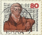 Stamps : Europe : Germany :  CARL MARIA VON WEBER 1786 - 1826