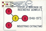 Stamps : America : Mexico :  Tarjetas máxima .-primer día.-Escuela superior de ineniaeria quimica 1948-1973