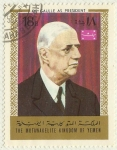 Stamps Yemen -  DE GAULLE COMO PRESIDENTE