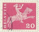 Stamps : Europe : Switzerland :  CARTERO A CABALLO