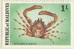 Stamps : Asia : Maldives :  CANGREJO