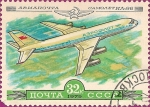 Stamps : Europe : Russia :  Correo aéreo. La historia de la industria de la aviación nacional. IL-86