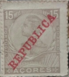 Sellos de Europa - Portugal -  acores portugal 15 reis 1912