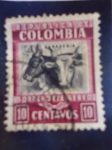 Stamps Colombia -  Ganadería  (sobreporte Aereo)