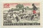 Stamps : Africa : Mali :  PASTOR CON SU GANADO