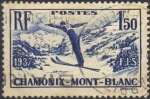 Sellos de Europa - Francia -  Skiing Chamonix 1v