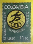 Sellos de America - Colombia -  IX Juegos Nacionales Ibagué 1970- 9° Edición - Coldeportes, y Emblema.