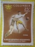 Stamps Colombia -  Futbol- IV Juegos Deportivos Bolivarianos-Barranquilla -1961