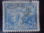 Stamps Colombia -  Café  Suave - Caponeras recolectando el Café - Cosecha.