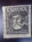 Stamps Spain -  Personajes españoles:-Hernán Cortes. Ed: 1035