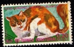 Stamps : Africa : Equatorial_Guinea :  Gato Europeo Escama y Blanco