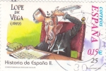 Stamps Spain -  Historia de España  -LOPE DE VEGA (1593)     (J)