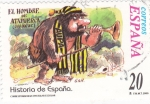 Stamps Spain -  Historia de España  -EL HOMBRE DE ATAPUERCA (800.000 A.C.)         (J)