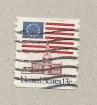 Stamps United States -  Bandera y edificio