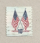 Stamps United States -  dos banderas entrecruzadas