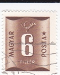 Stamps Hungary -  CIFRAS  Y CORNETA DE CORREOS