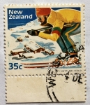 Stamps New Zealand -  Esquiador