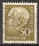 Stamps Germany -  Presidente Theodor Heuss.