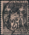 Stamps Europe - France -  GRUPO ALEGÓRICO PAZ Y COMERCIO TIPO SAGE 1884-90. Y&T Nº 97