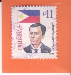 Stamps : Asia : Philippines :  Bandera Nacional -Andrés Bonifacio lider de la revolución de las Filipinas