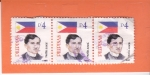 Stamps Philippines -  Bandera Nacional - y Jose Rizal, médico, escritor y héroe filipino
