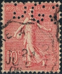 Stamps : Europe : France :  SEMBRADORA FONDO DE LÍNEAS 1903-24 Y&T Nº 129