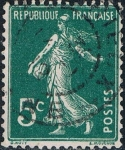 Stamps : Europe : France :  SEMBRADORA. FONDO LLENO 1907-20 Y&T Nº 137