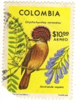 Stamps Colombia -  Onychorhynchus Coronatus / Jacaranda Copaia
