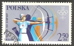 Sellos de Europa - Polonia -  2492 -  Olimpiadas de Moscu, tiro con arco