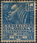 Sellos del Mundo : Europa : Francia : EXPOSICIÓN COLONIAL INTERNACIONAL DE PARIS. MUJER FACHI. Y&T Nº 273