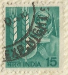 Stamps : Asia : India :  RECOGIENDO EL TRIGO