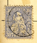 Stamps : Europe : Switzerland :  Helvetia Ed 1867