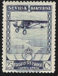 Stamps Spain -  Spirit of Sant Luis over the cost of Europe