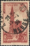 Stamps France -  5º CENT. DE LA CONSTRUCCIÓN DE LA AGUJA DE LA CATEDRAL DE ESTRASBURGO. Y&T Nº 443
