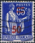 Stamps : Europe : France :  TIPO PAZ 1937 SOBRECARGADO. Y&T Nº 479
