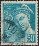 Stamps France -  MERCURIO MODIFICADO CON POSTES FRANÇAISES. Y&T Nº 549