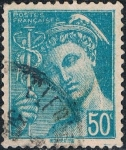 Stamps Europe - France -  MERCURIO MODIFICADO CON POSTES FRANÇAISES. Y&T Nº 549