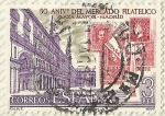 Stamps Spain -  50 ANIVERSARIO DEL MERCADO FILATELICO - PLAZA MAYOR  MADRID