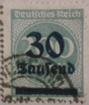 Sellos del Mundo : Europa : Alemania : deutfches reich 1922