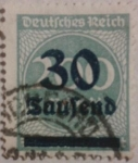 Stamps : Europe : Germany :  deutfches reich 1922