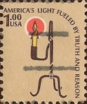 Stamps : America : United_States :  Edición Americana. Vela de la verdad y la razón.