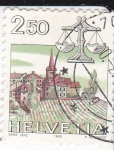 Stamps Switzerland -  Paisaje y horóscopo-Libra