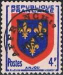 Stamps France -  ESCUDOS DE PROVINCIAS 1949. ANJOU. Y&T Nº 838