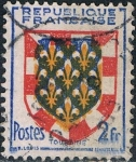 Stamps : Europe : France :  ESCUDOS DE PROVINCIAS 1951. TOURAINE. Y&T Nº 902