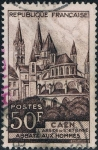 Stamps France -  TURISMO 1951. ABADÍA DE LOS HOMBRES, CAEN. Y&T Nº 917