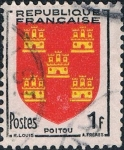 Stamps France -  ESCUDOS DE PROVINCIAS 1953. POITOU. Y&T Nº 952