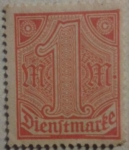 Stamps : Europe : Germany :  sello dienftmarke 1 m