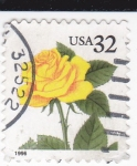 Sellos de America - Estados Unidos -  Rosa amarilla