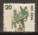 Stamps India -  Juguete Artesanías(Caballo con jinete).